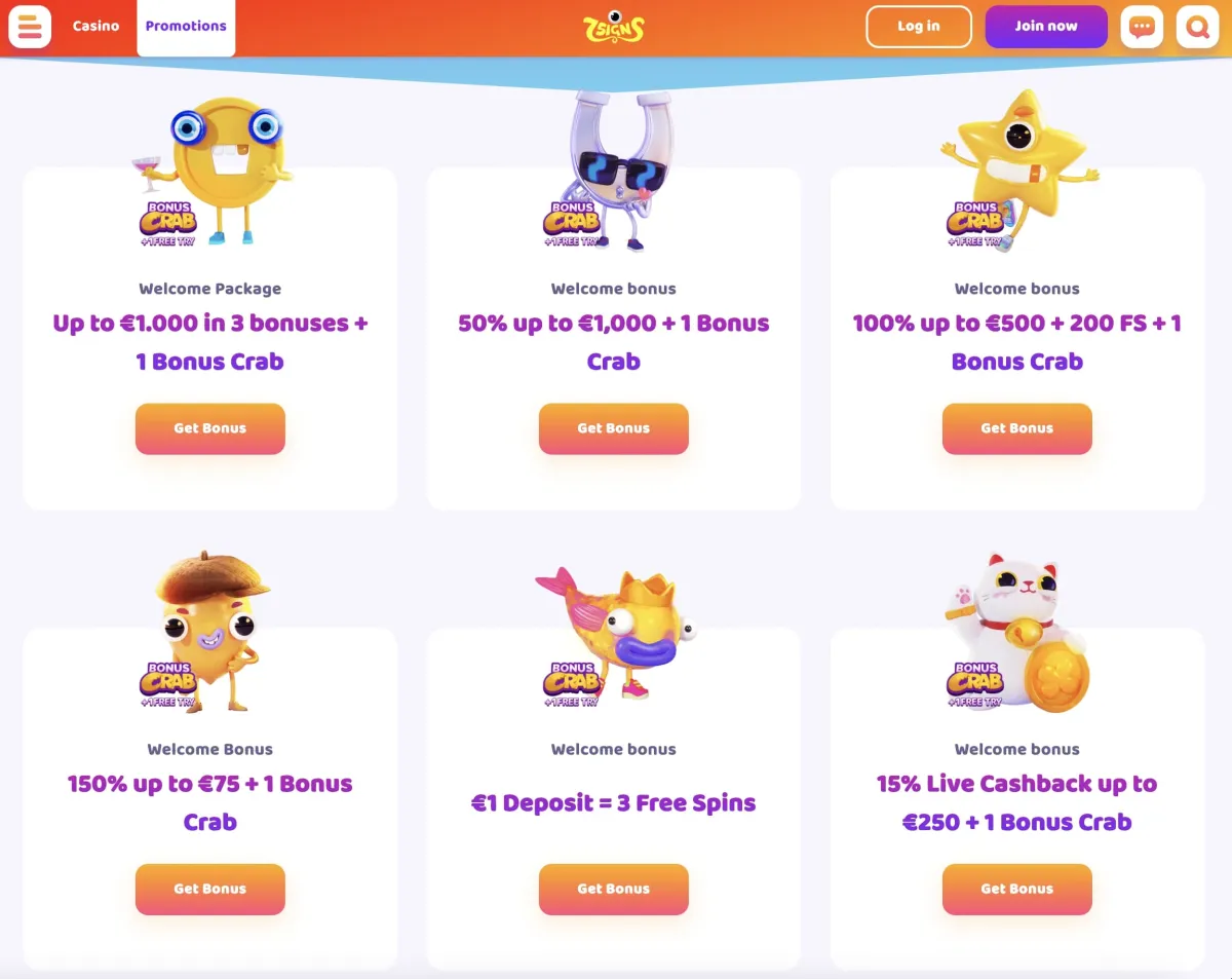 7Signs Casino Bonuses