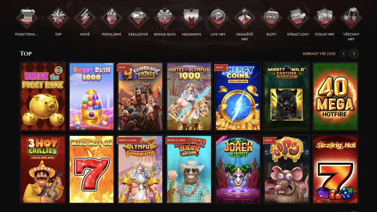Legiano casino game selection