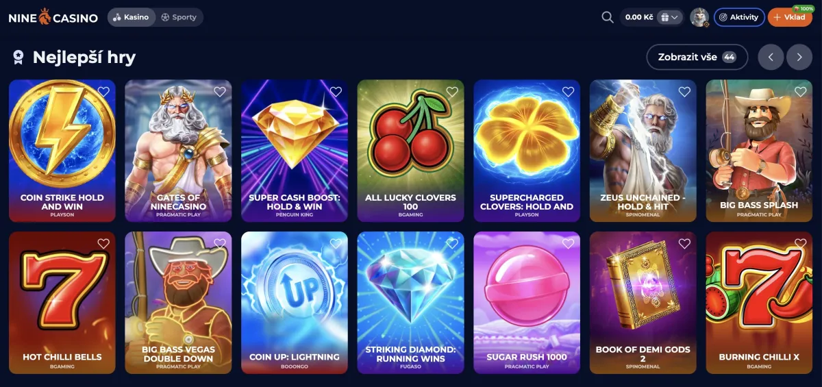 Offer of games Nine casino