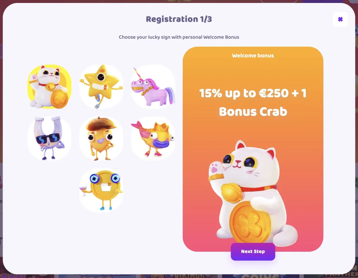 registration at 7Signs casino