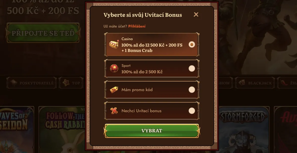 Registrace Wild Robin casino registrace