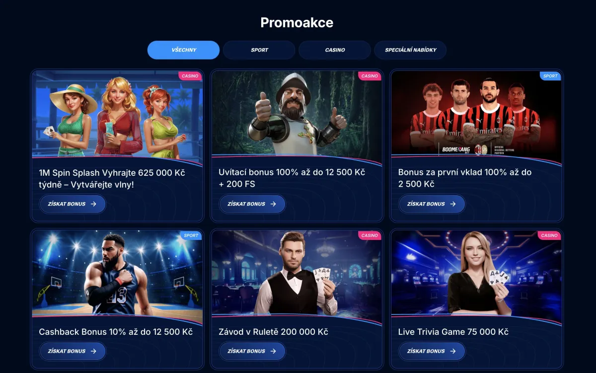 Promotions bonuses Boomerang Bet casino