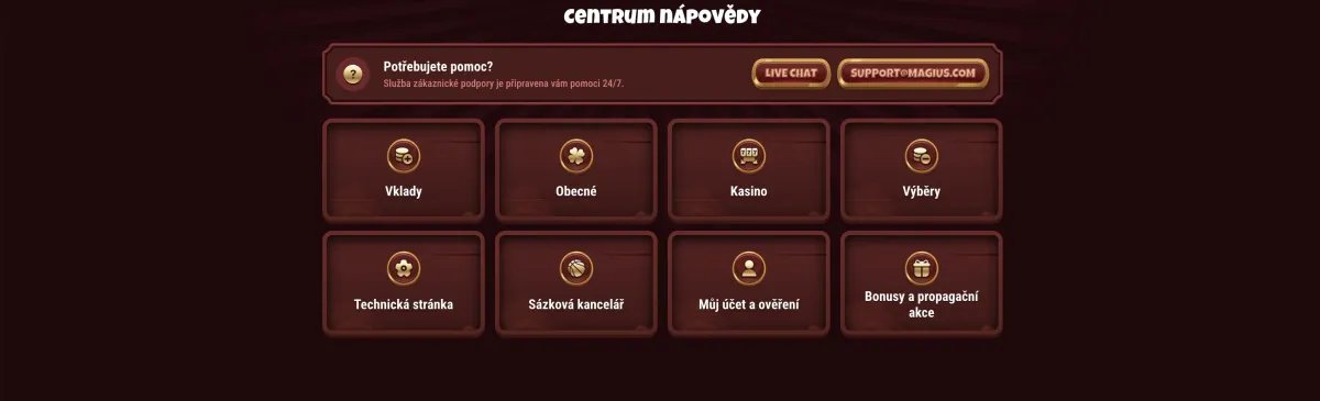 Magius casino help center