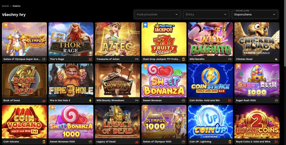Game offer at Fairspin casino