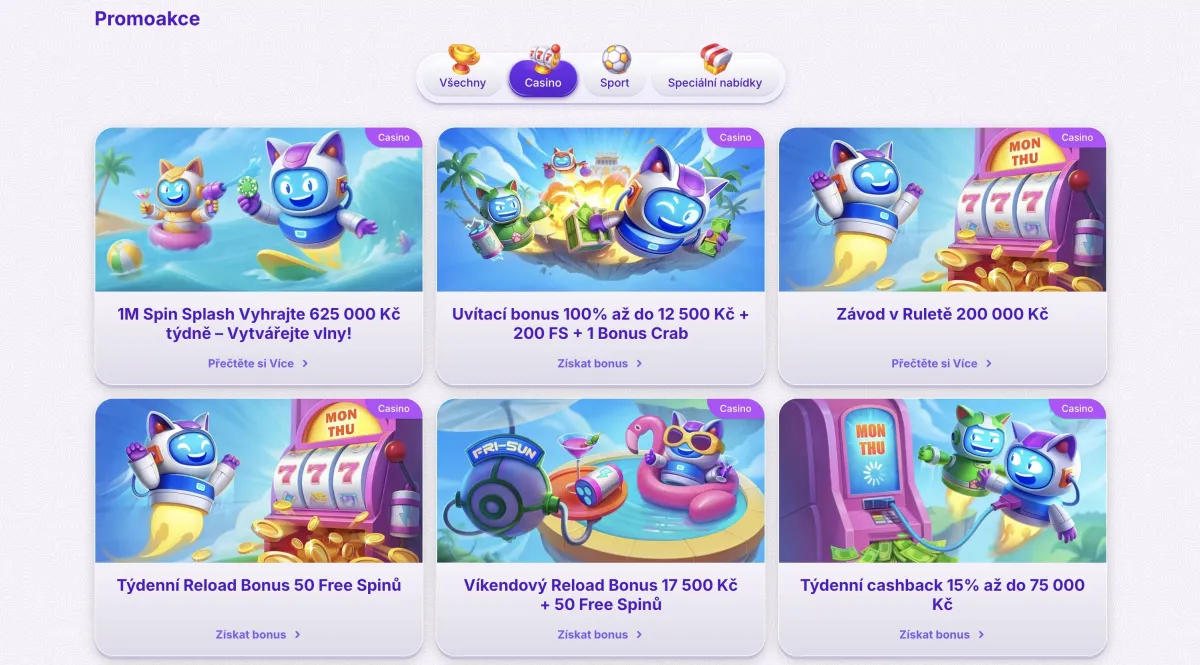RoboCat casino bonuses promotions