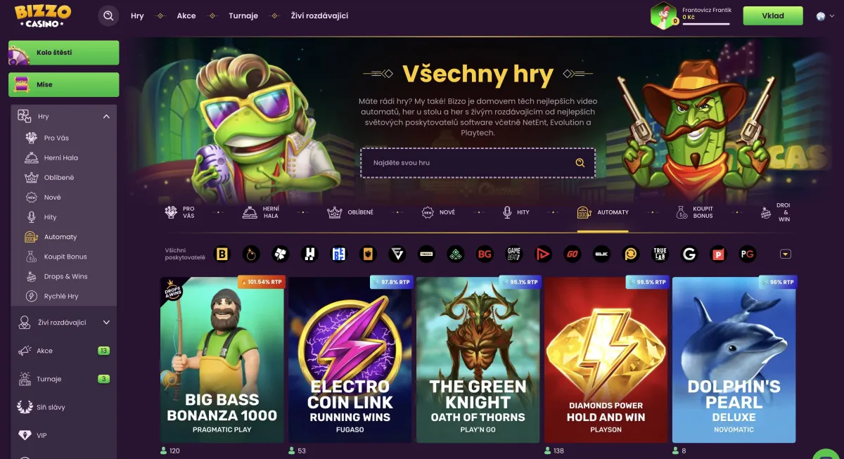 Bizzo casino game offering