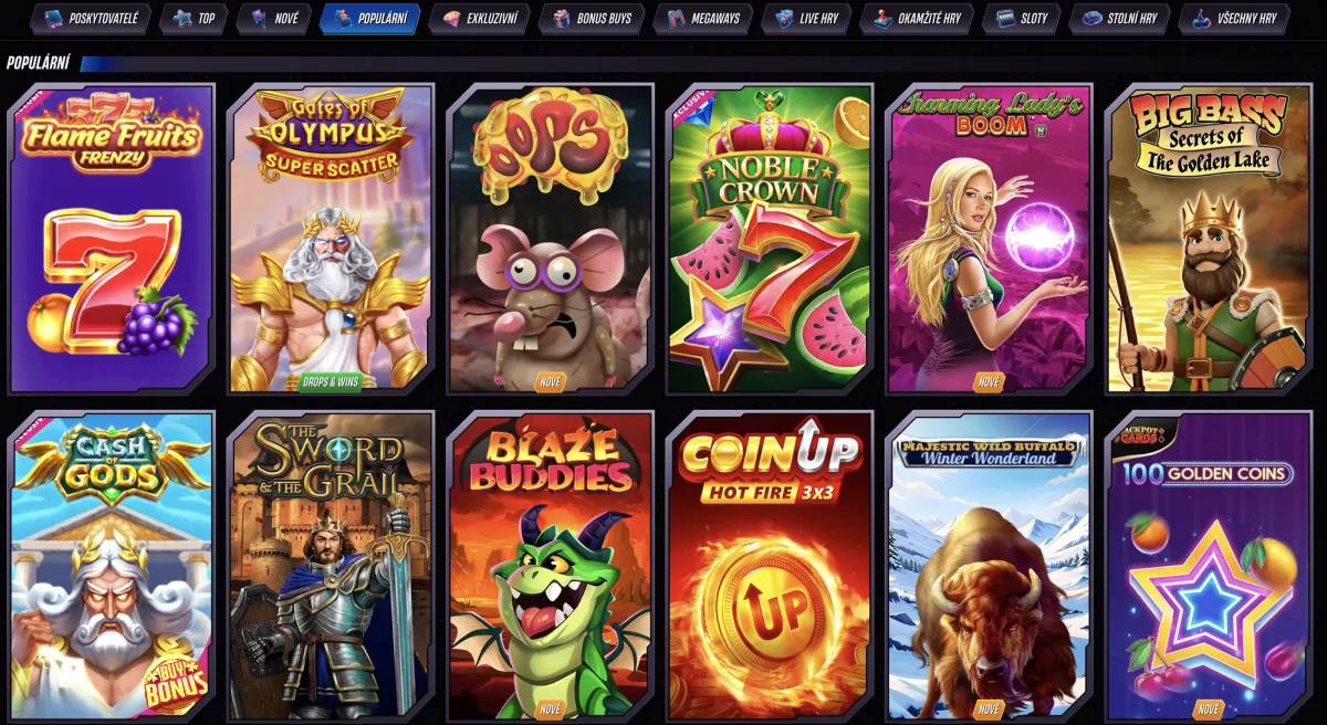 Game selection at Win Rolla casino