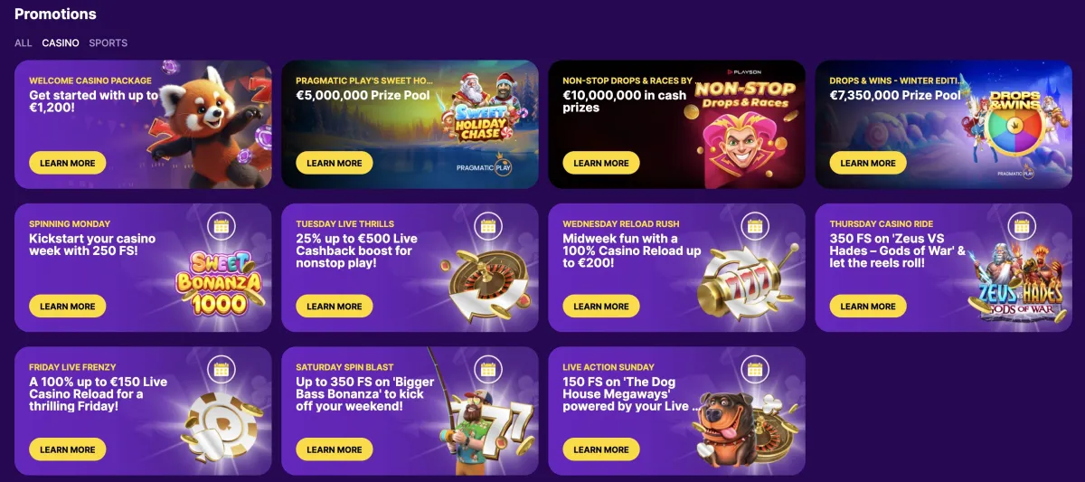 BonusBet casino bonuses